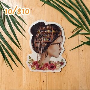 Book Lover Mind Sticker – Library in Her Mind Vinyl Decal | Reader Sticker